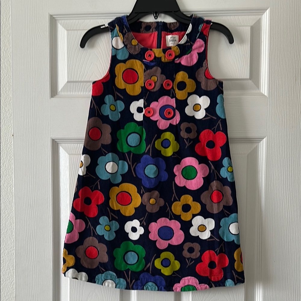 Mini Boden Corduroy Floral Disco Dress